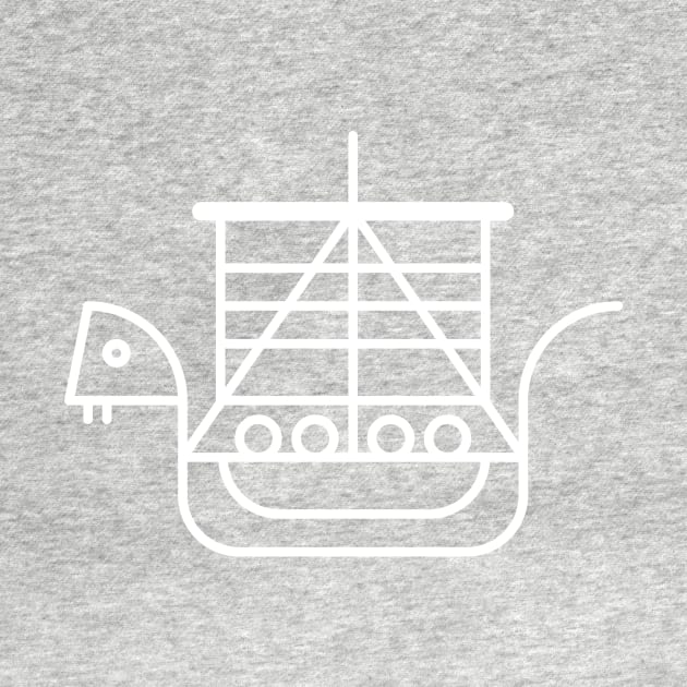 Viking Dragon Ship. Scandinavian pattern. by FourSecondMemory